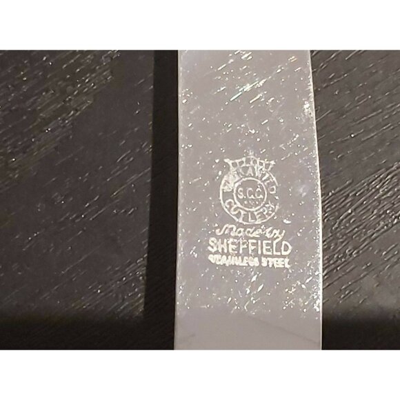 Sheffield SS Cutlery-Faux Stag Bakelite Handles-Set of 6 Knives & Forks-Vintage - Picture 5 of 5